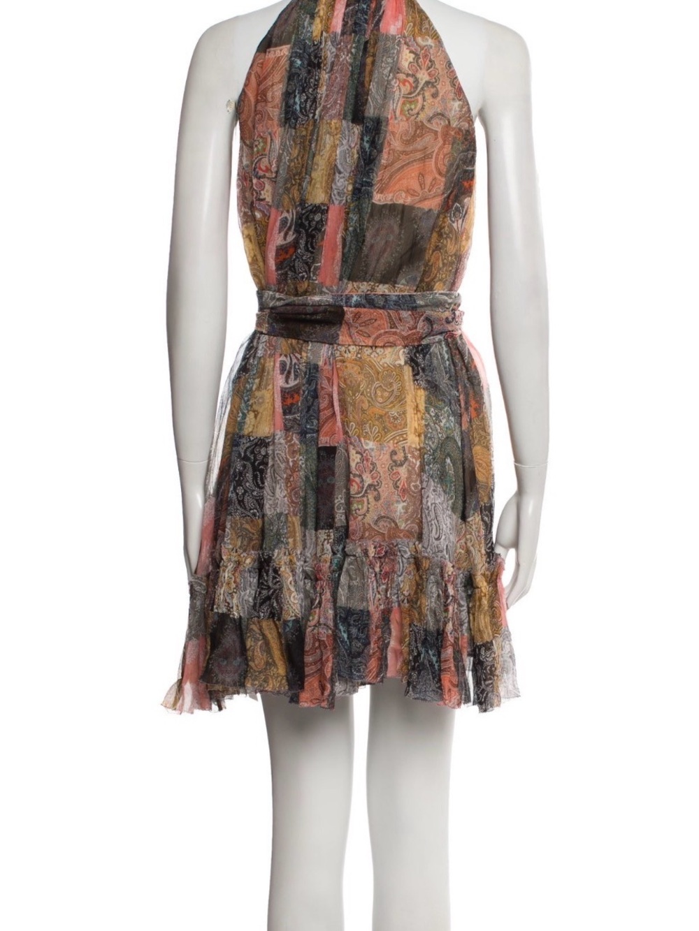 Silk mini dress with belt size 0